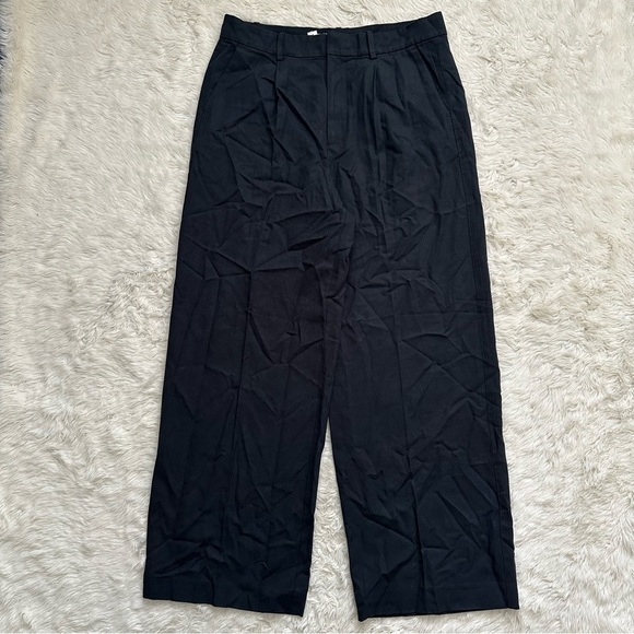 Madewell Trousers Slouchy Straight Pants in Drapey Twill True Black 10 NWT New - Picture 5 of 13